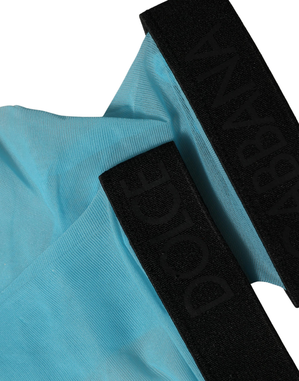 Dolce & Gabbana Hellblaue Nylon-Schenkelhochsocken für Damen