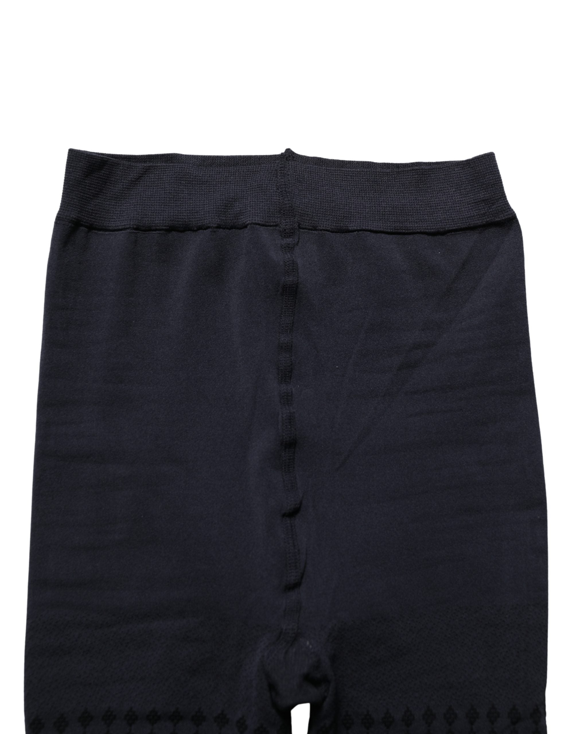Dolce & Gabbana Schwarze Strumpfhose aus Nylon