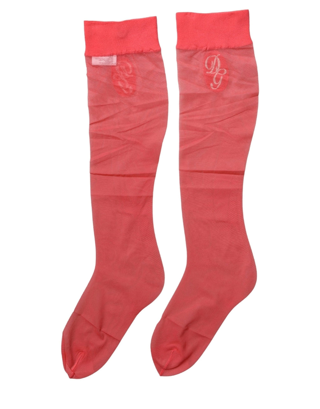 Dolce & Gabbana Rote Netzstrümpfe aus Nylon, transparent, für Wadenlänge