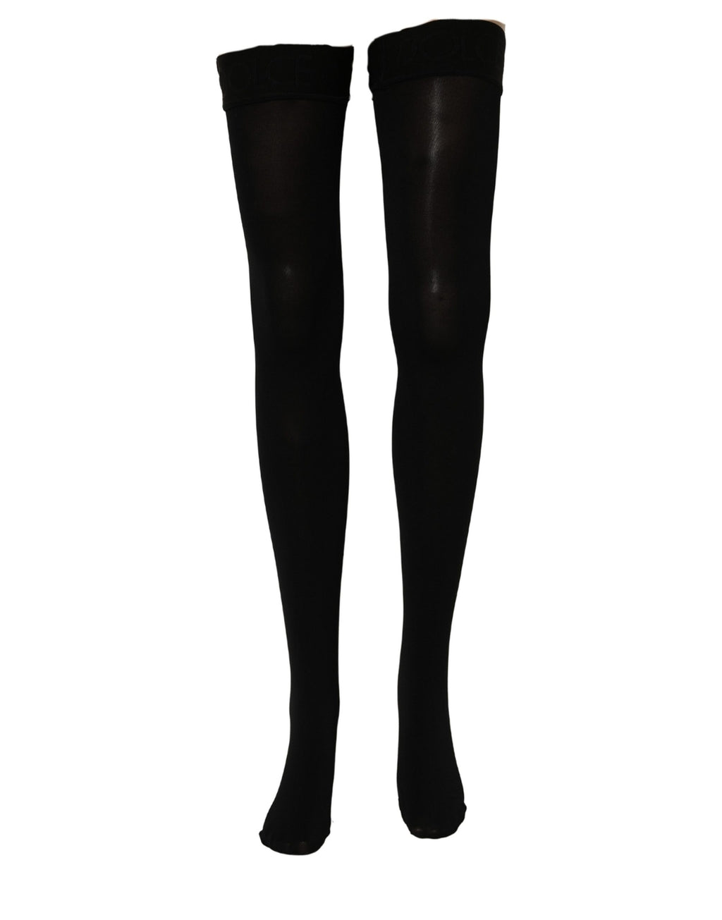 Dolce & Gabbana Schwarze Kniestrümpfe aus 100 % Nylon