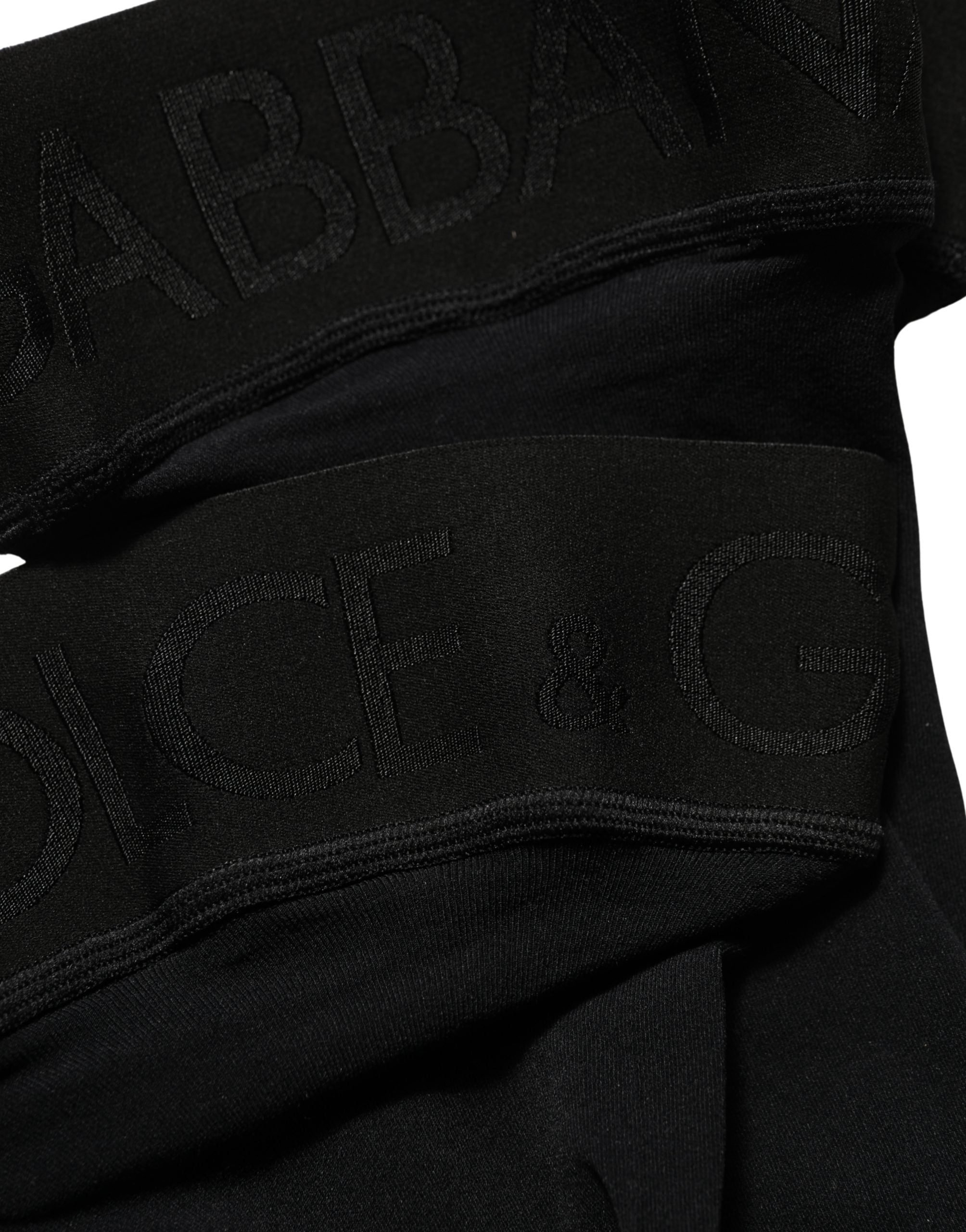 Dolce & Gabbana Schwarze Kniestrümpfe aus 100 % Nylon