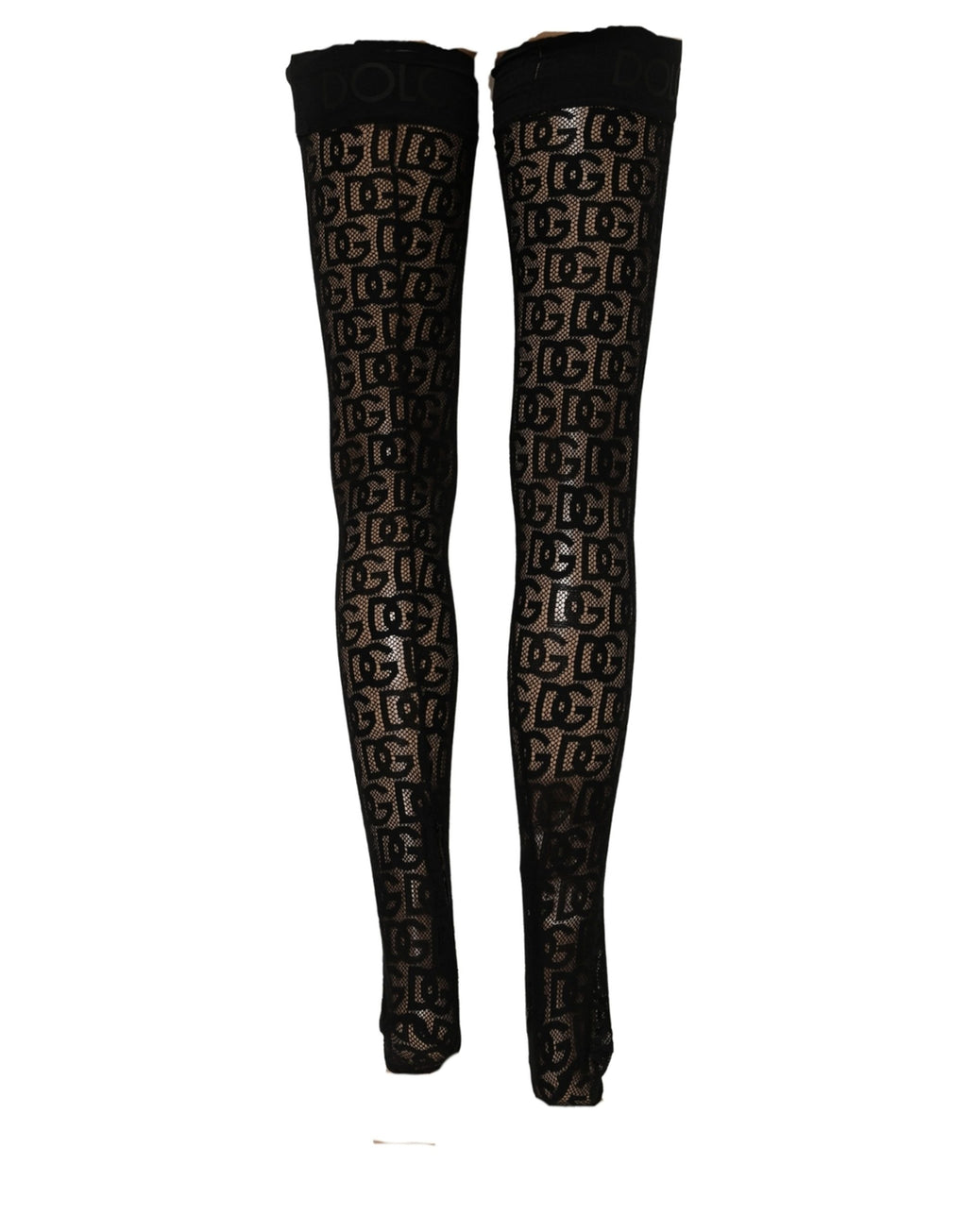Dries Van Noten Violette Fischgrätenstrumpfhose mit Blumenmuster