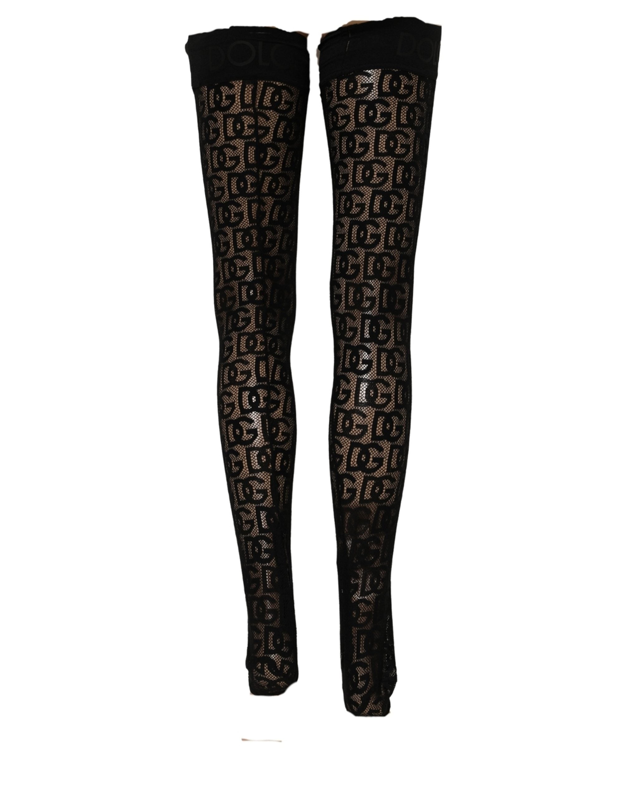 Dries Van Noten Violette Fischgrätenstrumpfhose mit Blumenmuster