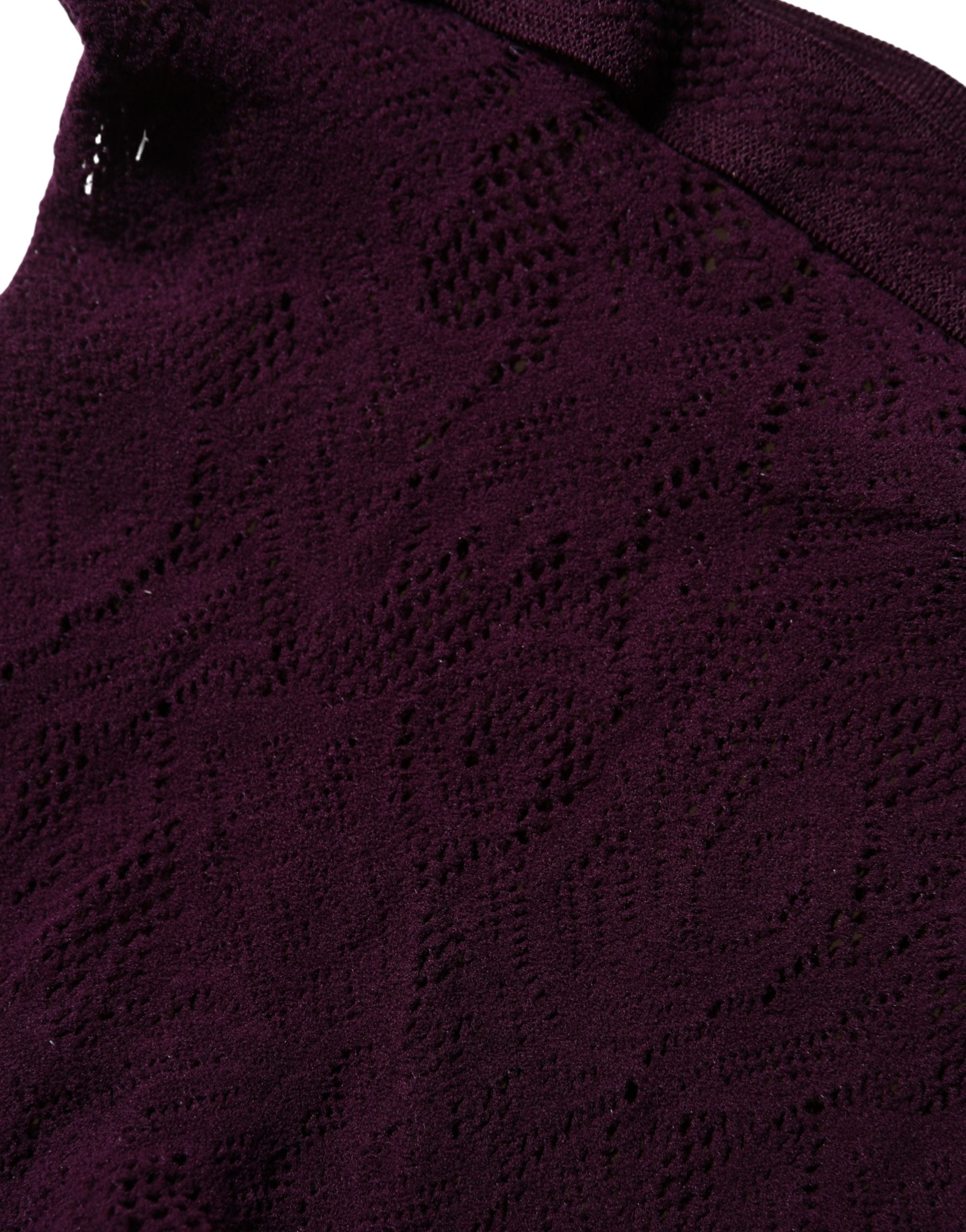 Dries Van Noten Violette Fischgrätenstrumpfhose mit Blumenmuster