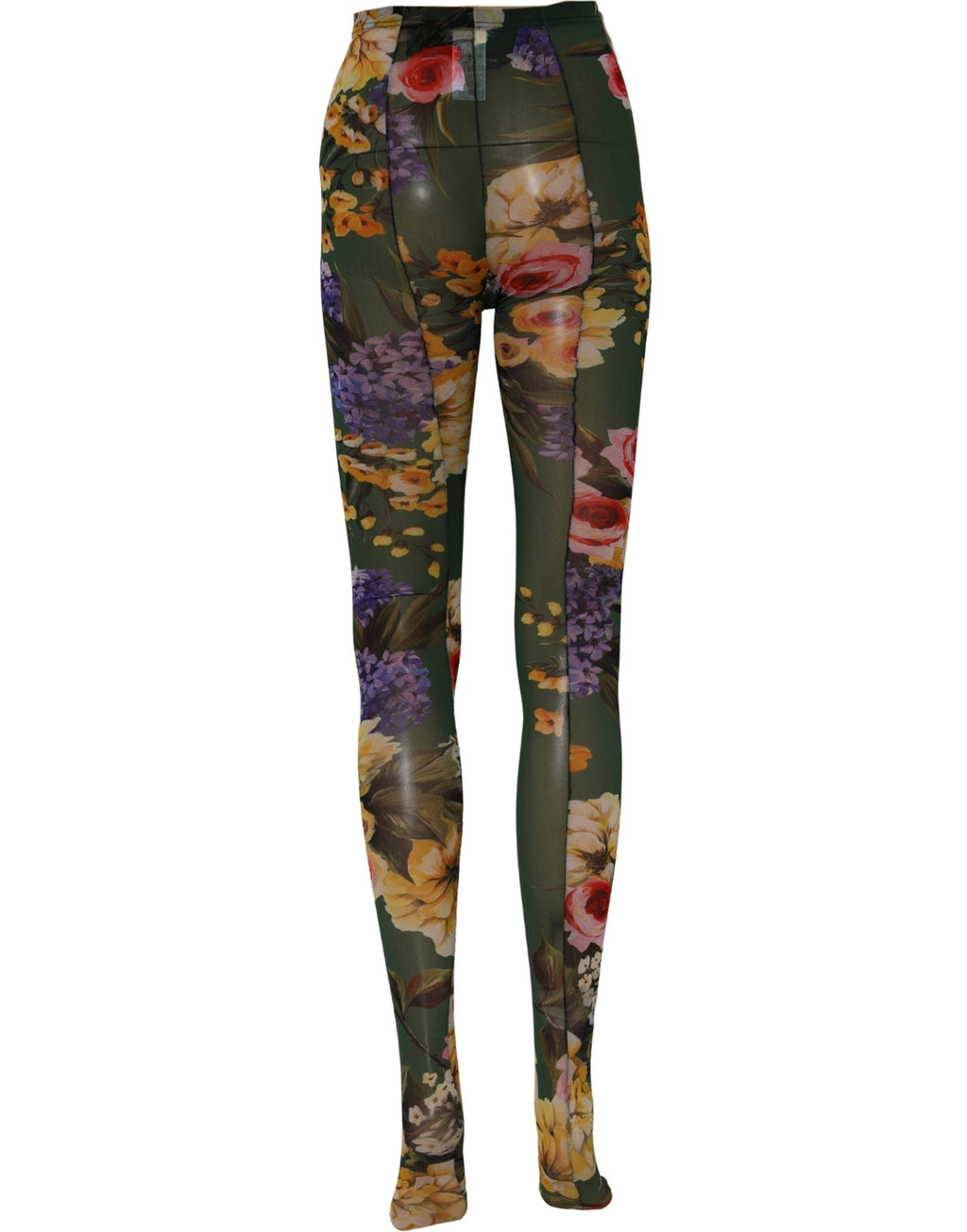 Dolce & Gabbana Rote Netzstrumpfhose mit Blumenmuster