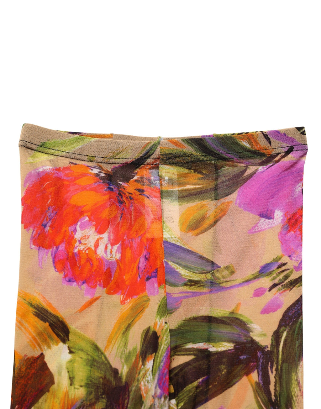 Dolce & Gabbana Beige Strumpfhose mit Blumenmuster, transparente Socken