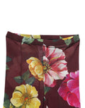Dolce & Gabbana Strumpfhose mit bordeauxfarbenem Blumenmuster, transparente Strümpfe, Socken