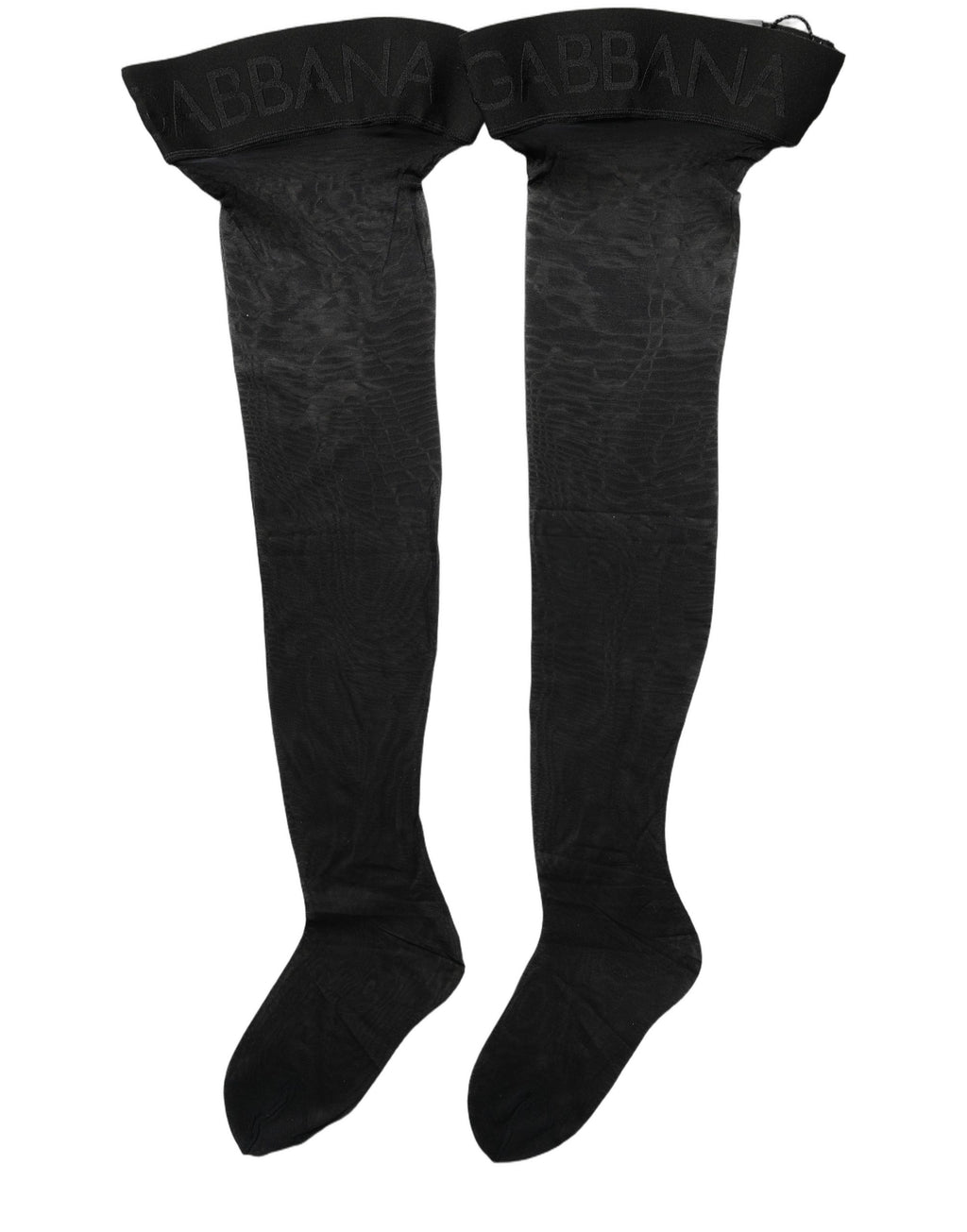 Dolce & Gabbana Schwarze Kniestrumpfhose aus Nylon mit Logo für Damen