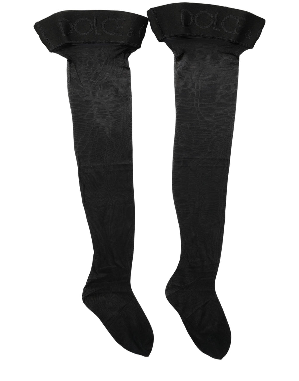Dolce & Gabbana Schwarze Kniestrumpfhose aus Nylon mit Logo für Damen