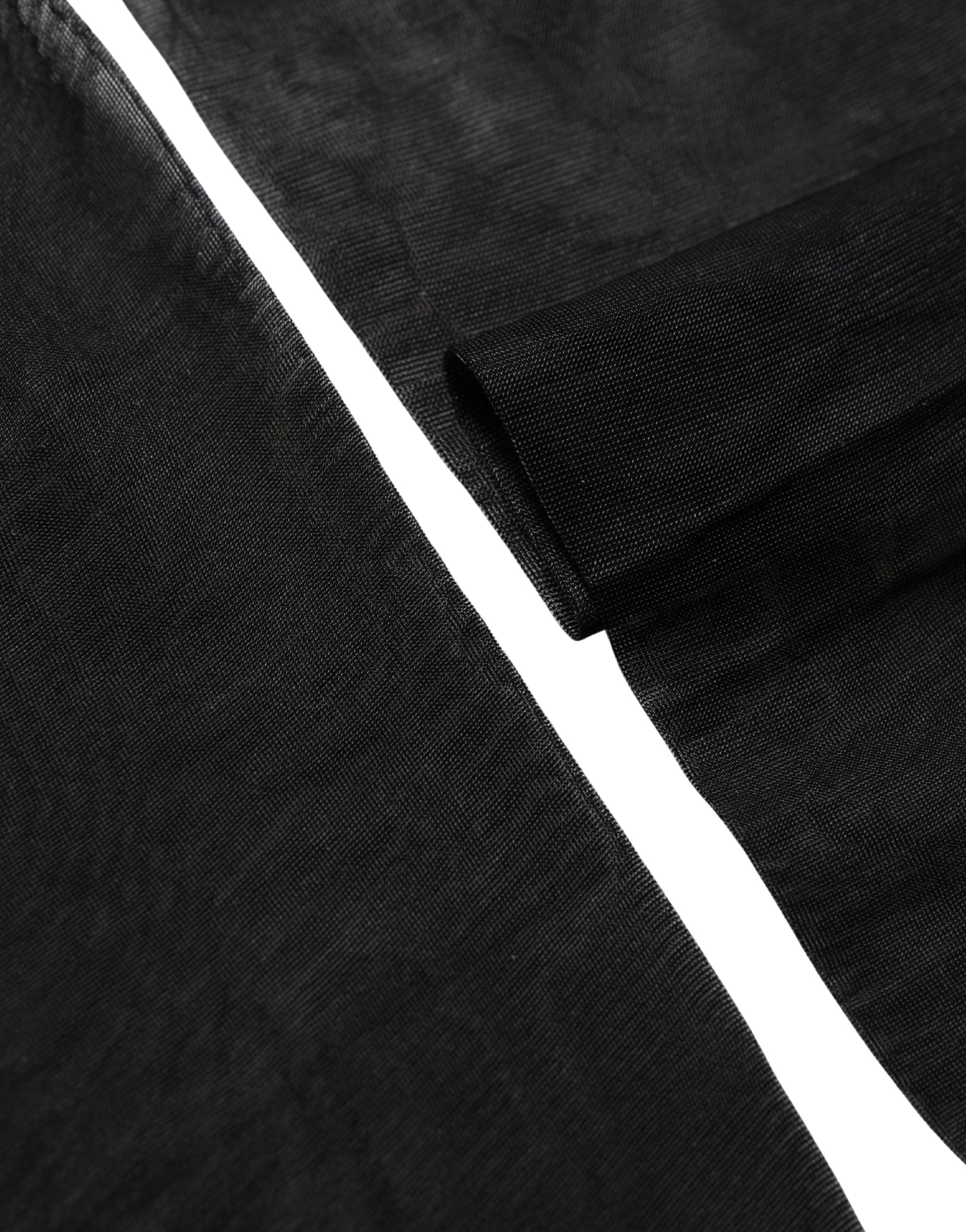 Dolce & Gabbana Schwarze Kniestrumpfhose aus Nylon mit Logo für Damen