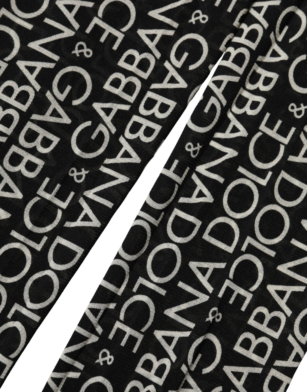 Dolce & Gabbana Strumpfhose mit durchgehendem Schwarz-Weiß-Druck, Stretch