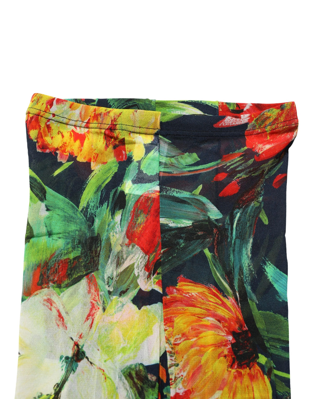 Dolce & Gabbana Schwarze Strumpfhose mit Blumenprint, transparente Feinstrumpfhose, Söckchen