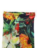 Dolce & Gabbana Schwarze Strumpfhose mit Blumenprint, transparente Feinstrumpfhose, Söckchen