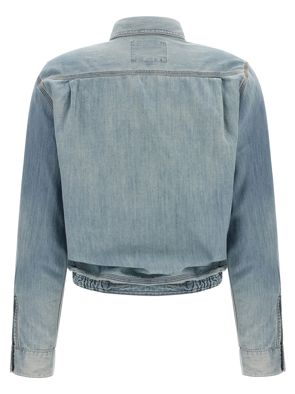 R13 Blaue Baumwollbluse