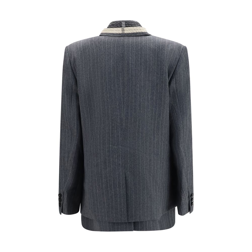 Sacai Graue Lammwolljacke Oves Aries