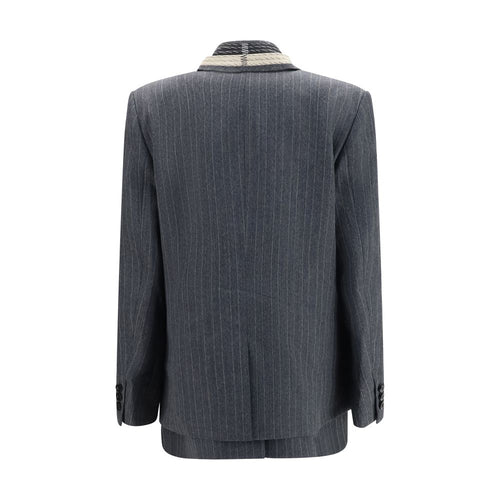 Sacai Graue Lammwolljacke Oves Aries