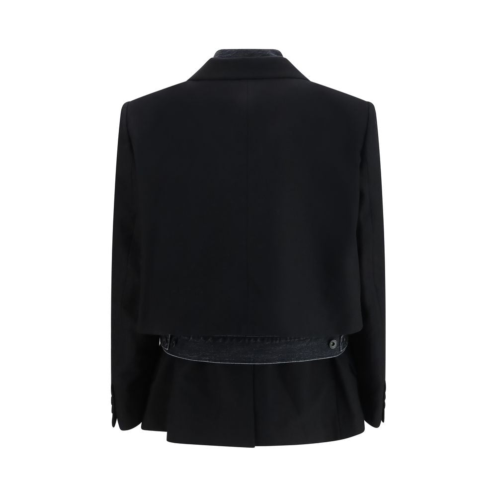Sacai Schwarze Oves Aries Wolljacke
