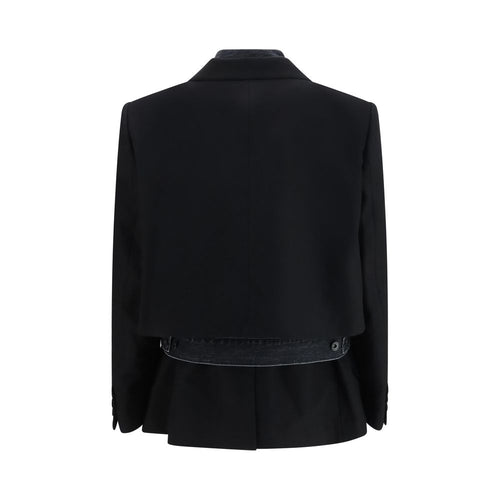 Sacai Schwarze Oves Aries Wolljacke