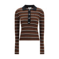 Ganni Braunes Merino-Woll-Polohemd Aries