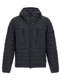 Stone Island Blaue Polyamid-Jacke in voller Länge