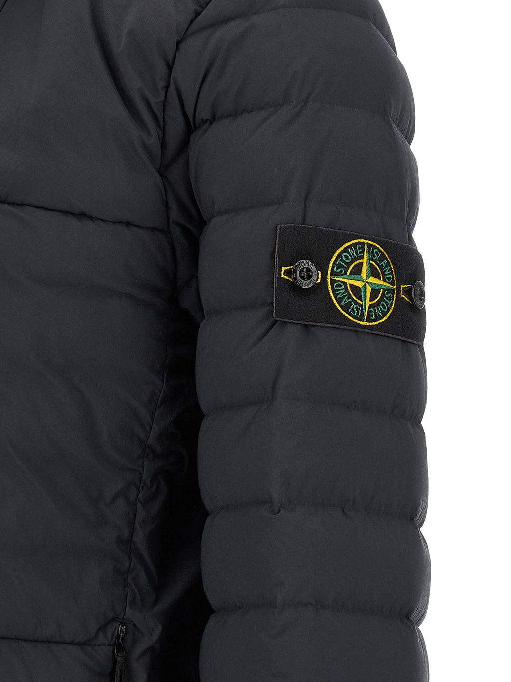 Stone Island Blaue Polyamid-Jacke in voller Länge