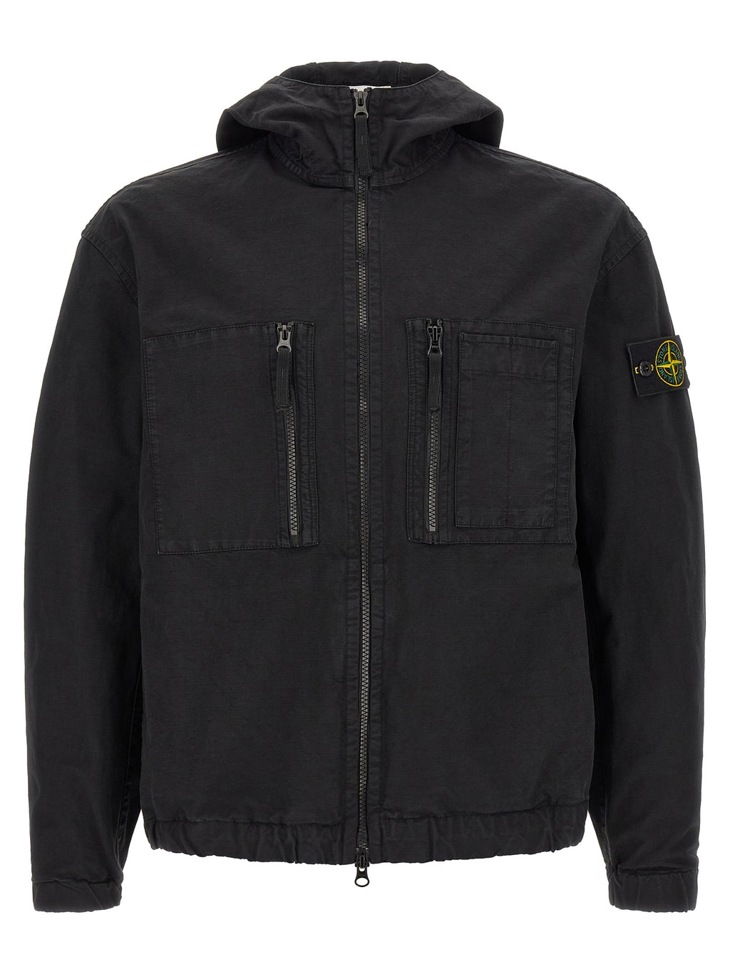 Stone Island Schwarze Baumwoll-Shell-Jacke