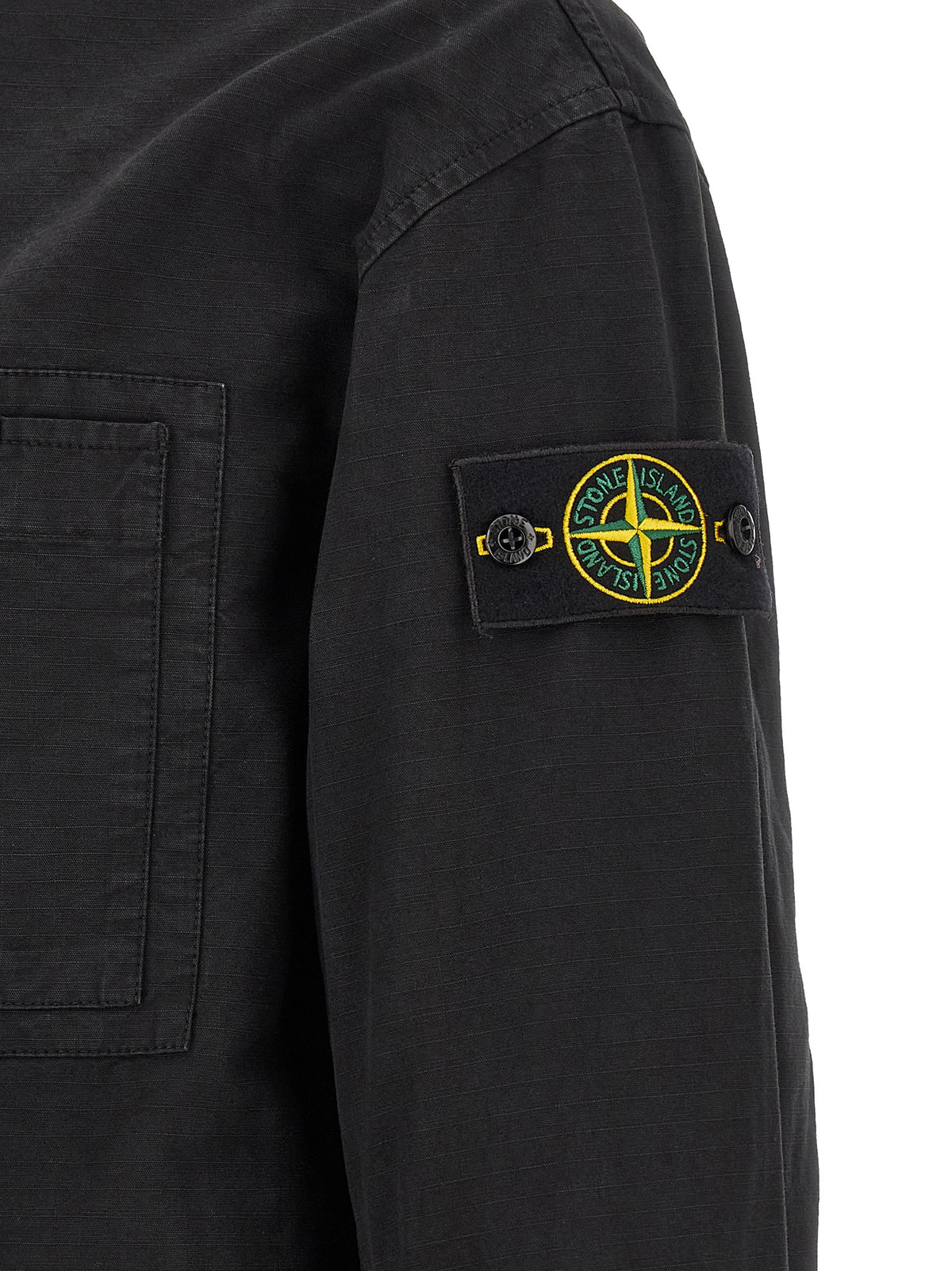Stone Island Schwarze Baumwoll-Shell-Jacke