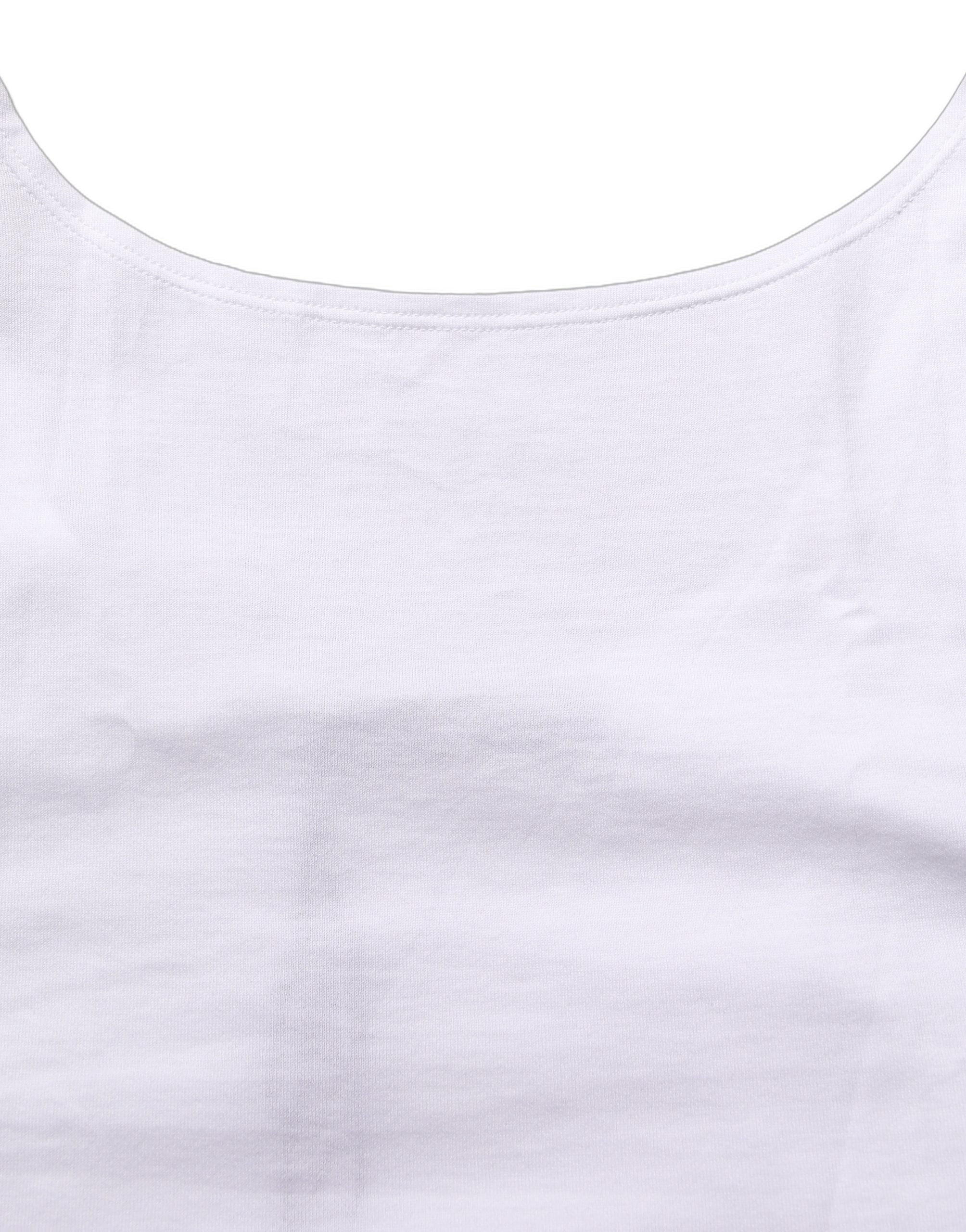 Dolce & Gabbana Weißes ärmelloses Cropped Tanktop aus Baumwolle