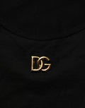 Dolce & Gabbana Schwarzes ärmelloses Tanktop aus Baumwolle mit goldenem DG-Logo