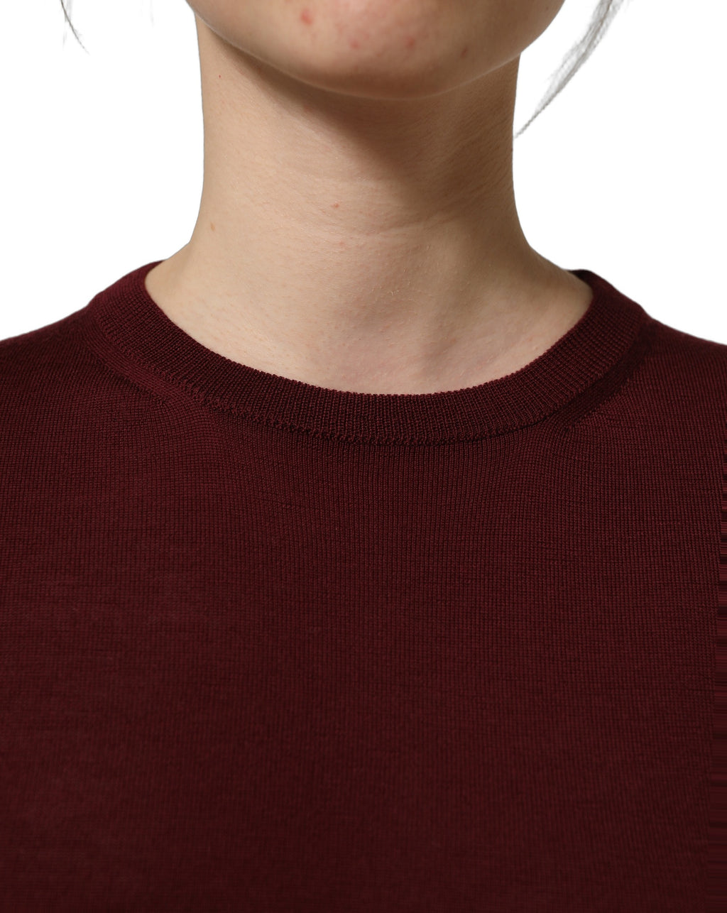 Dolce & Gabbana Pullover-Pullover aus burgunderroter Wolle mit Rundhalsausschnitt