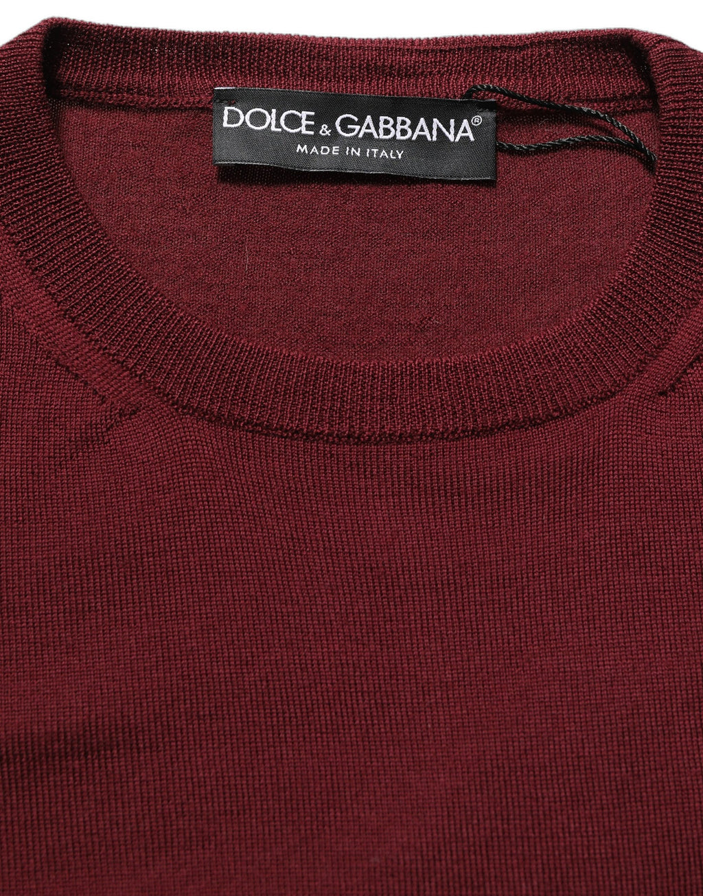 Dolce & Gabbana Pullover-Pullover aus burgunderroter Wolle mit Rundhalsausschnitt