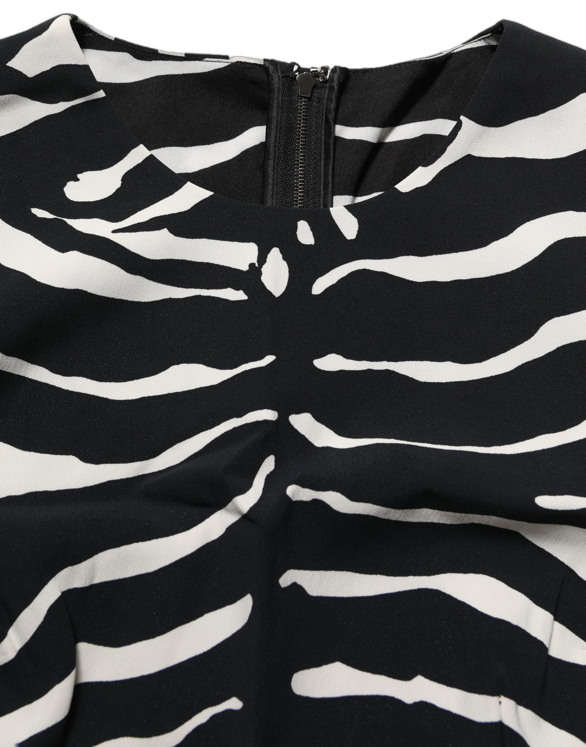 Dolce & Gabbana Ärmelloses Cropped Top mit Schwarz-Weißem Zebra-Print