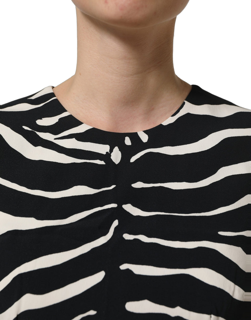 Dolce & Gabbana Ärmelloses Cropped Top mit Schwarz-Weißem Zebra-Print