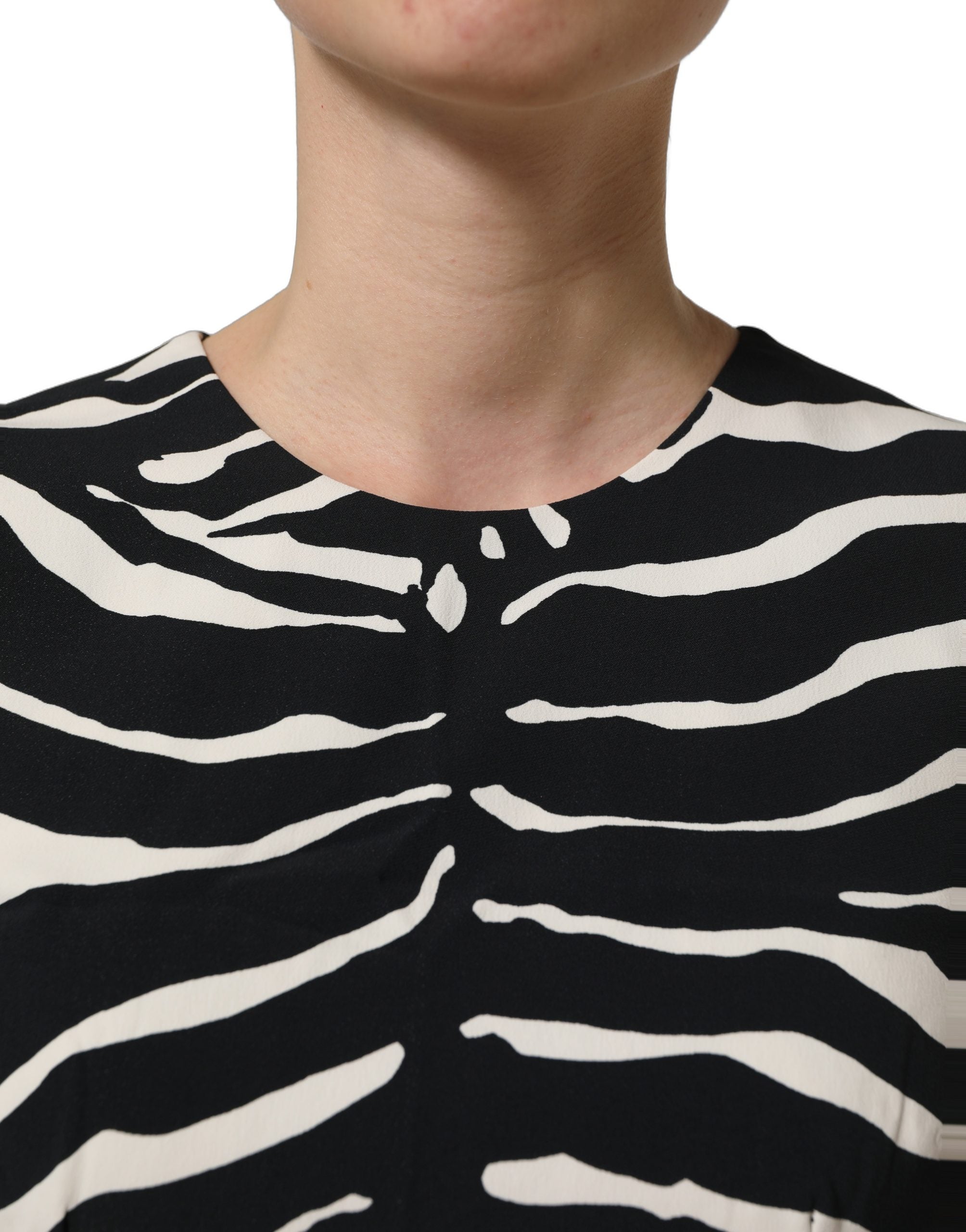 Dolce & Gabbana Ärmelloses Cropped Top mit Schwarz-Weißem Zebra-Print
