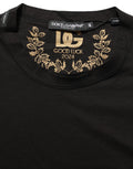 Dolce & Gabbana Schwarzes Baumwoll-T-Shirt mit Rundhalsausschnitt und kurzen Ärmeln