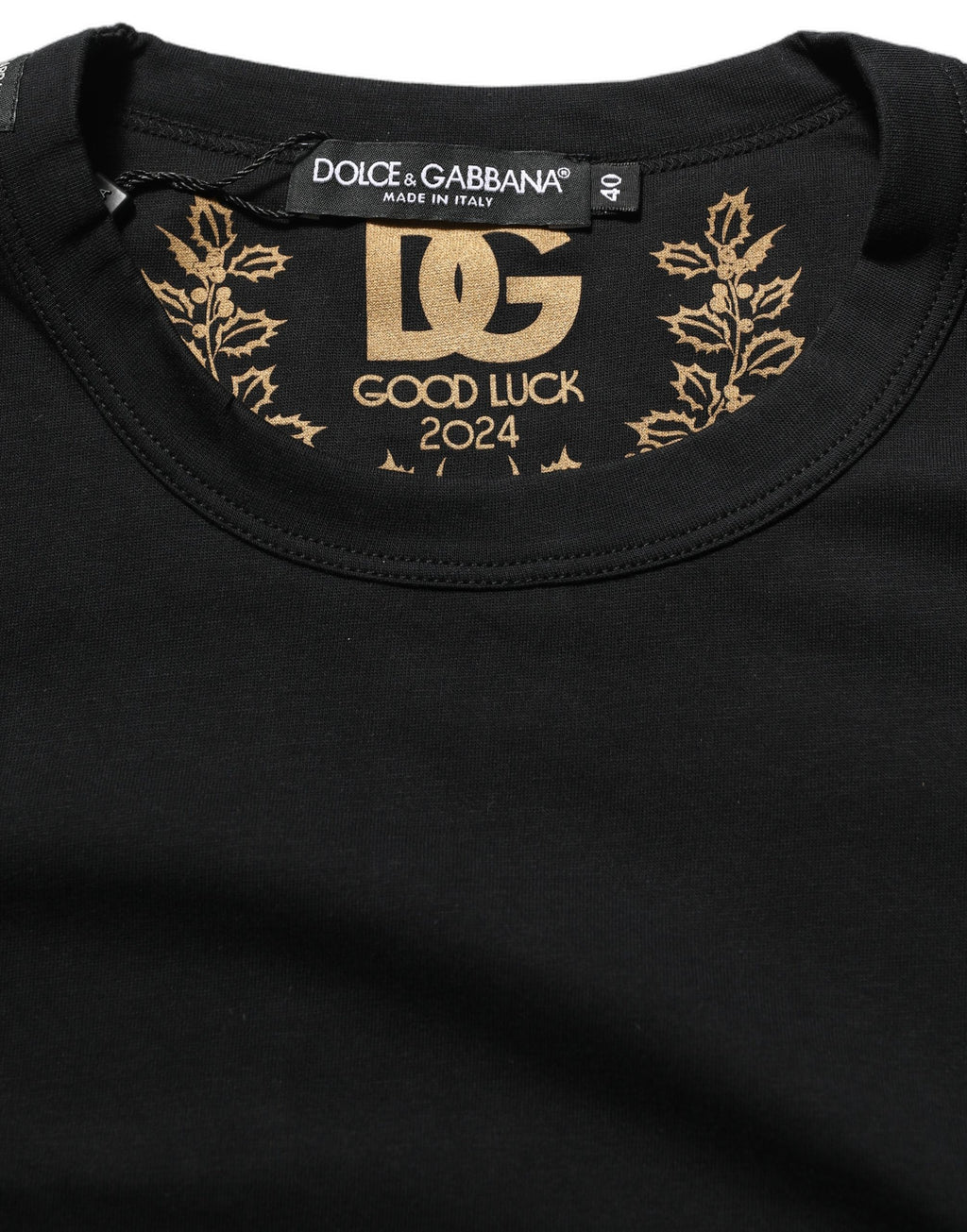 Dolce & Gabbana Schwarzes Baumwoll-T-Shirt mit Rundhalsausschnitt und kurzen Ärmeln