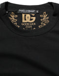 Dolce & Gabbana Schwarzes Baumwoll-T-Shirt mit Rundhalsausschnitt und kurzen Ärmeln