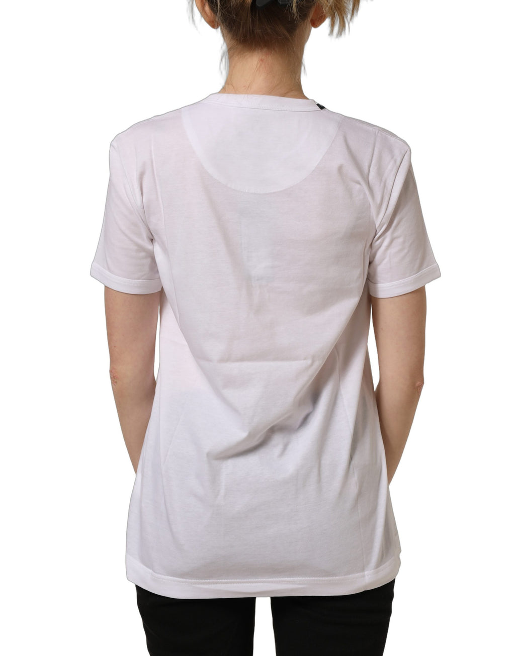 Dolce & Gabbana Weißes Baumwoll-T-Shirt mit Rundhalsausschnitt und kurzen Ärmeln
