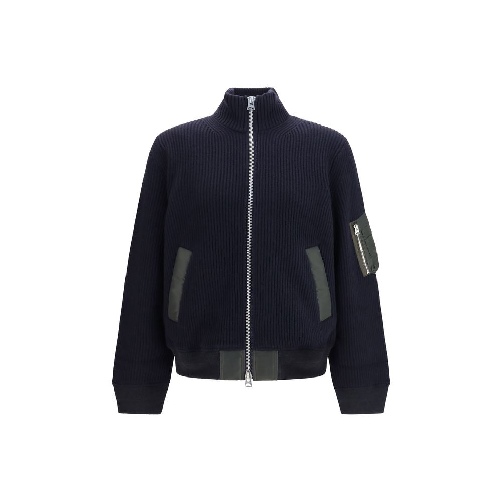 Sacai Blauer Wollpullover Oves Aries