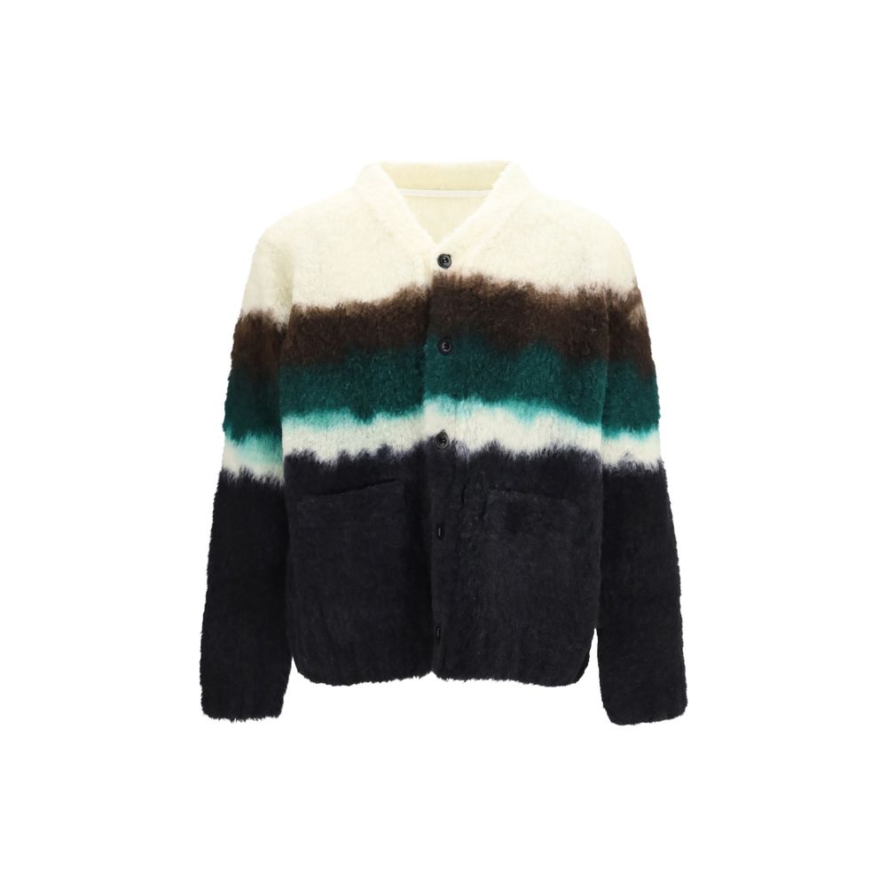Sacai Mehrfarbige Strickjacke aus Wolle Oves Aries