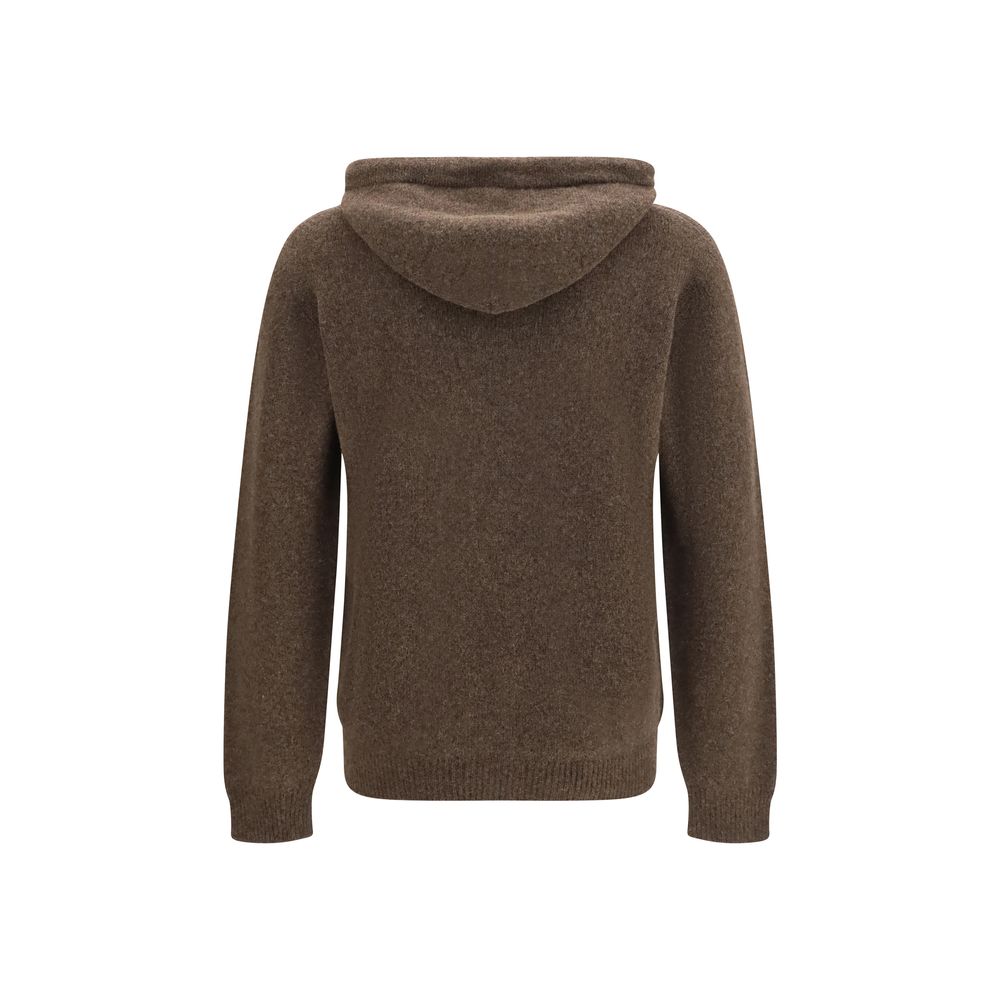 Roberto Collina Brauner Woll-Hoodie Oves Aries