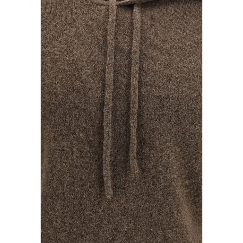 Roberto Collina Brauner Woll-Hoodie Oves Aries