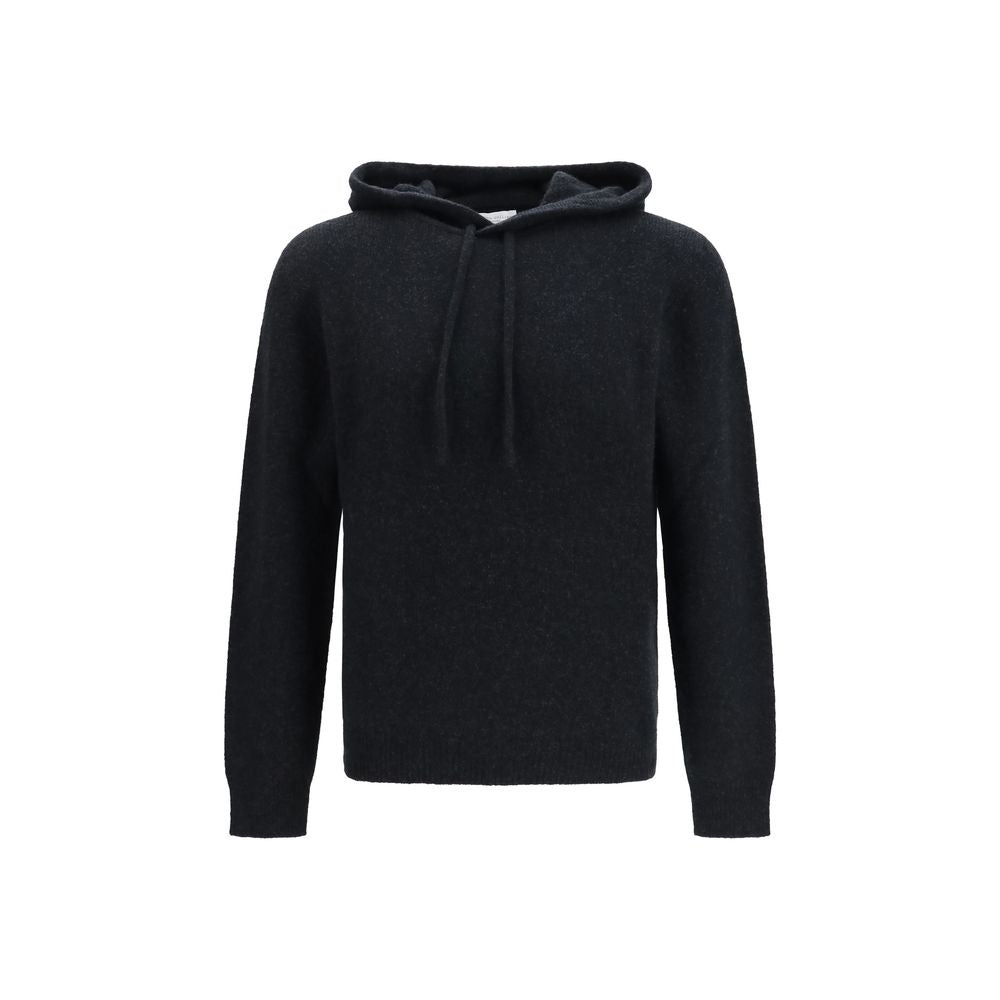 Roberto Collina Schwarzer Kapuzenpullover Oves Aries aus Wolle
