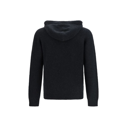Roberto Collina Schwarzer Kapuzenpullover Oves Aries aus Wolle