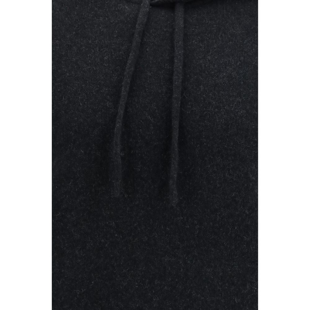 Roberto Collina Schwarzer Kapuzenpullover Oves Aries aus Wolle