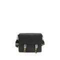 Fendi Schwarze Bos Taurus Kalbsleder Schultertasche