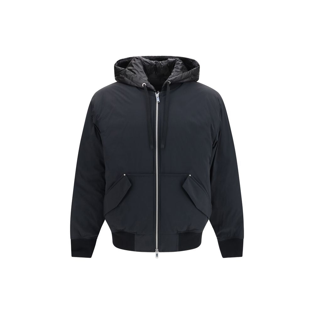 Moose Knuckles Schwarze Nylon-Jacke in voller Länge