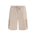 Brunello Cucinelli Beige Leinen Bermuda Shorts