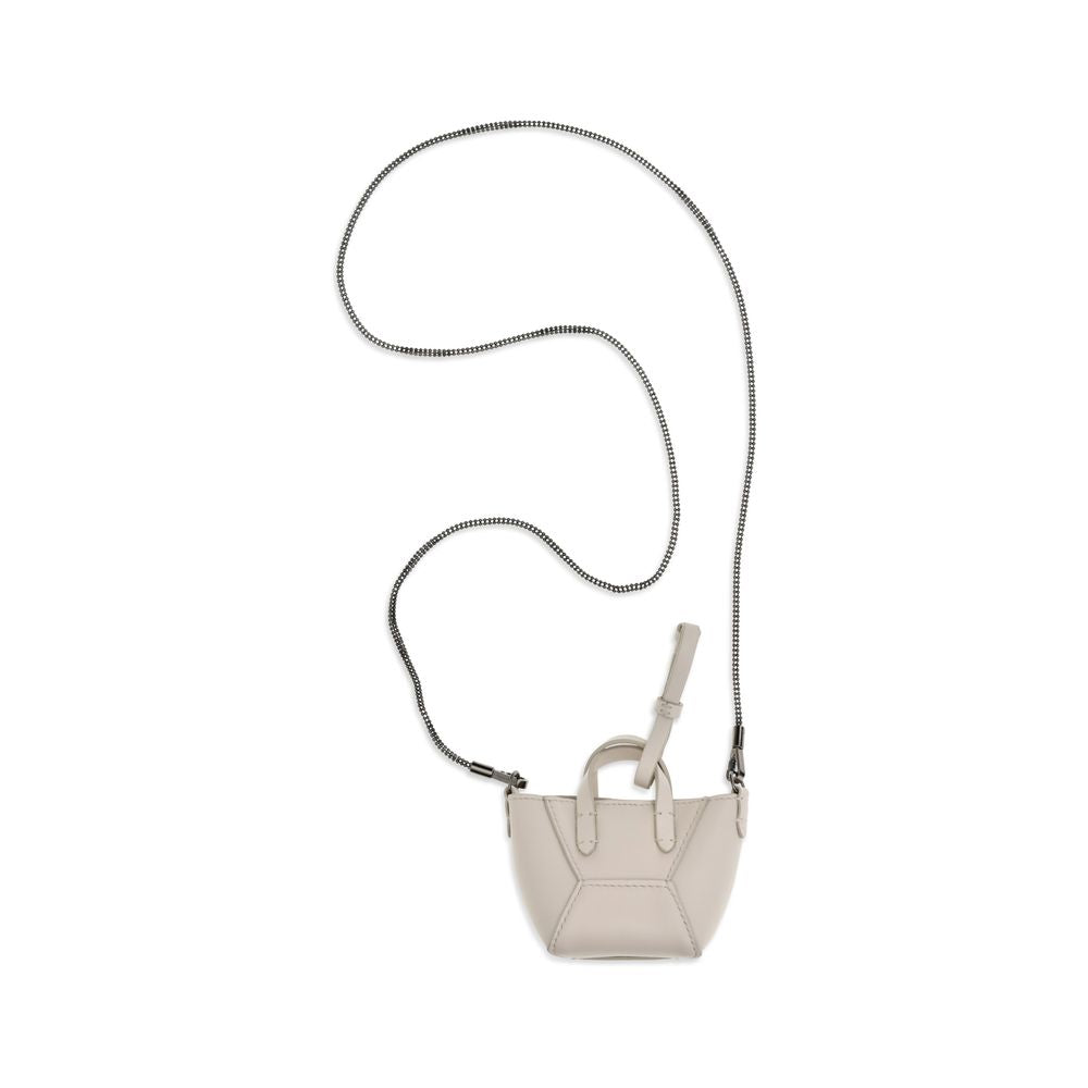 Brunello Cucinelli Beige Kalbsleder Bos Taurus Schultertasche