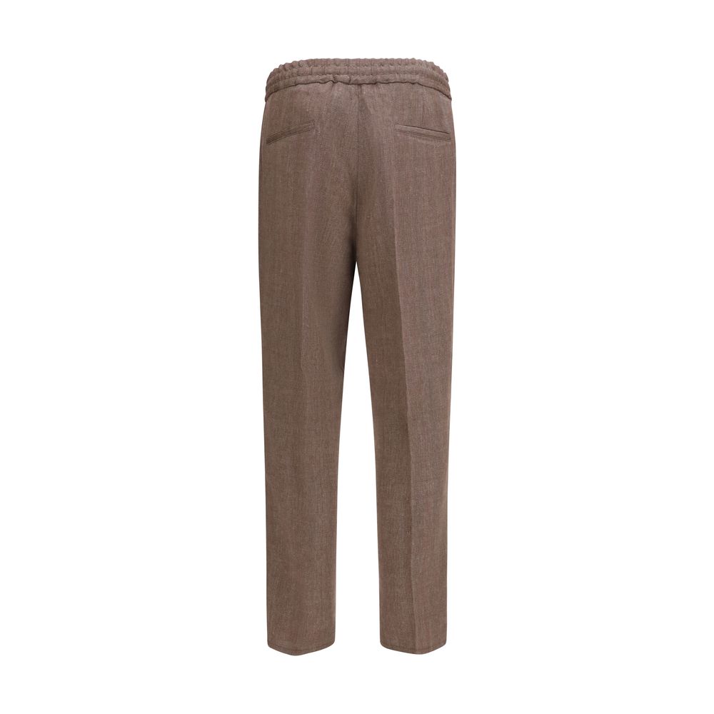 Brunello Cucinelli Braune Leinenhose im Casual-Look